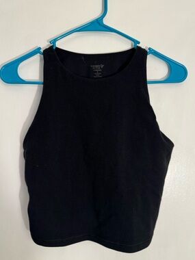 Old Navy Black Sleeveless Crop bra Top power soft women’s medium gym workout